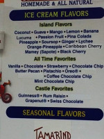 York Castle Tropical Ice Cream menu