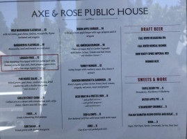 Axe Rose Public House menu