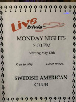 Swedish-american Club menu