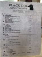 Black Dog Wine Company menu