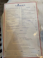 Laperaux Bistro menu