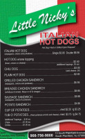 Little Nicky's Italian Hot Dogs menu