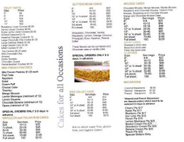 West Wing Cafe And Bakery menu