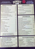 Sunset Luncheonette Deli menu