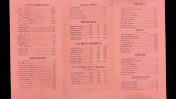 Indochine Express menu