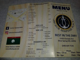 Anchor Seafood Place menu