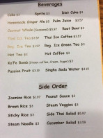 Prosser Thai Bistro menu