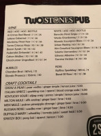 Two Stones Pub menu