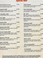 Okaeri Sushi Hibachi menu