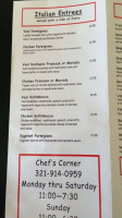 Chef's Corner In Melbourne Beach Market menu