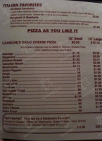 Carbone's Pizza menu