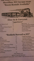 The Depot And Saloon menu
