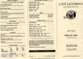 Cafe Moderno menu