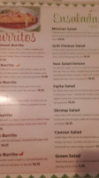 Rio Bravo menu