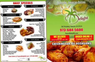 Tropical Delight Jamaican menu