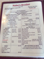 Nakas Broiler menu