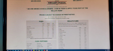Nellos Pizza food