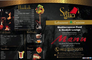 Saj Lebanese Cuisine Hookah Lounge menu