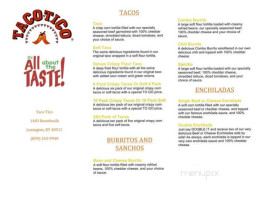 Taco Tico menu