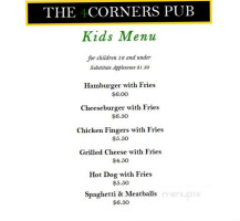 The 4 Corners Pub menu