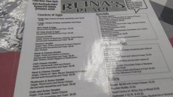 Reina's Place menu