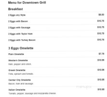 Downtown Grill menu