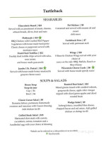 Turtle Back Golf Dining menu