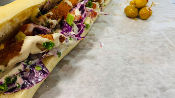 Kosher Atlanta Shawarma Sandwiches inside