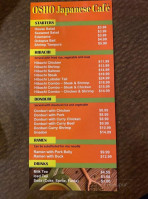 Osho Cafe Gyoza menu