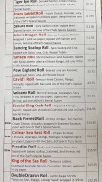 A1 Japanese Steak House Sushi menu