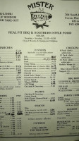 Mr. Bbq menu