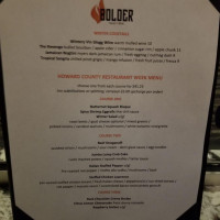Bolder Food/drink menu