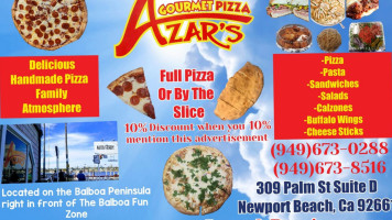 Azar's Gourmet Pizza food