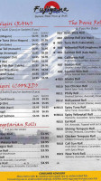 Fujiyama Japanese Steakhouse Sushi menu