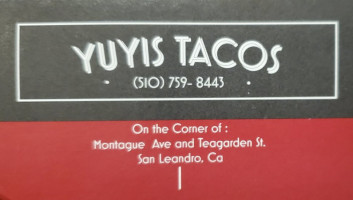 Yuyis Tacos menu