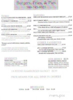 Burgers Fries And Pies menu