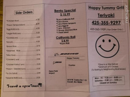 Happy Tummy Grill menu