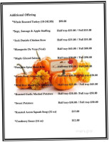 The Bethwood menu