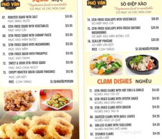 Pho Van menu