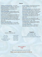 Headwaters Seafood Grille menu
