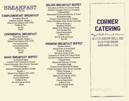 The Corner Grill menu