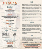 Stacks Foods Catering menu