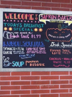 Safron Bakery menu