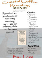 Coastal Coffee Roasting menu
