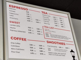 Lamppost Coffee menu
