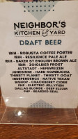 Neighbor's Kitchen Yard menu