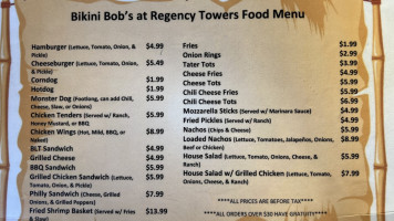 Bikini Bob's Grill menu