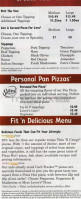 Your Pie Pizza menu