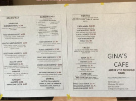 Gina's Café Oaxaca Mexican Food menu
