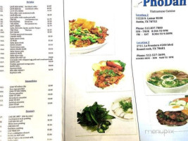 Pho Dan menu